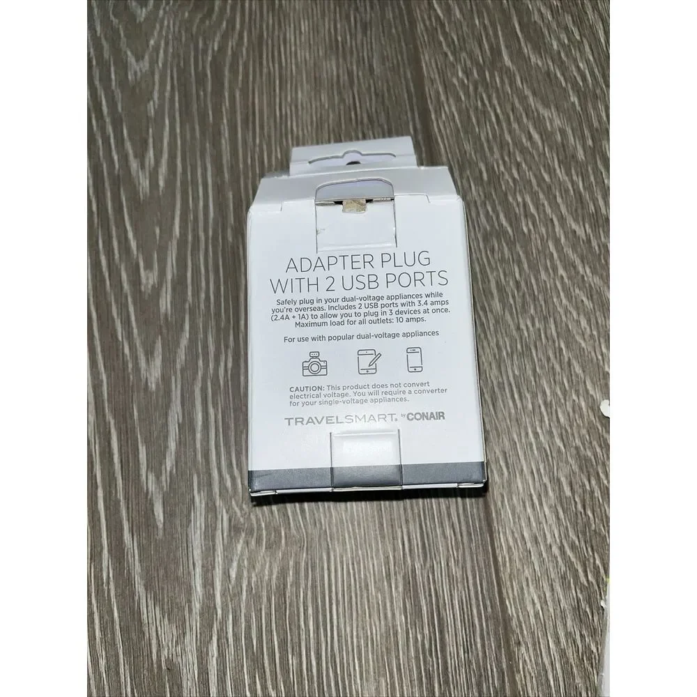 Conair TravelSmart Europe Power Adapter Plug Type C Dual USB Ports Model NWG19TR